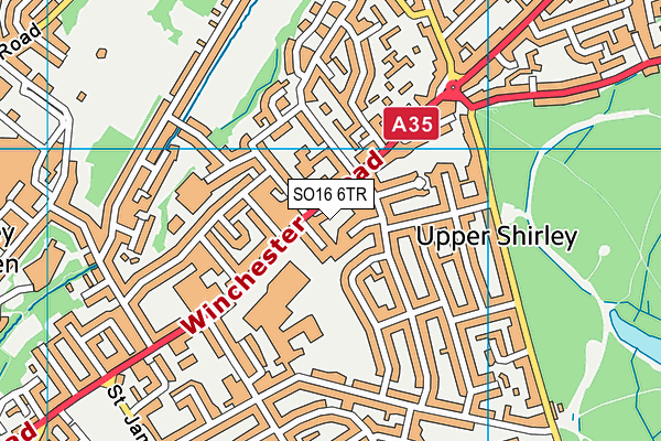 SO16 6TR map - OS VectorMap District (Ordnance Survey) SO16 6TR map - OS VectorMap District (Ordnance Survey)
