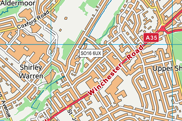 SO16 6UX map - OS VectorMap District (Ordnance Survey) SO16 6UX map - OS VectorMap District (Ordnance Survey)