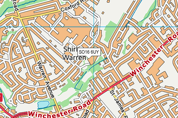 SO16 6UY map - OS VectorMap District (Ordnance Survey) SO16 6UY map - OS VectorMap District (Ordnance Survey)