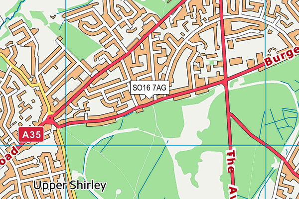 SO16 7AG map - OS VectorMap District (Ordnance Survey) SO16 7AG map - OS VectorMap District (Ordnance Survey)