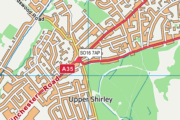 SO16 7AP map - OS VectorMap District (Ordnance Survey) SO16 7AP map - OS VectorMap District (Ordnance Survey)