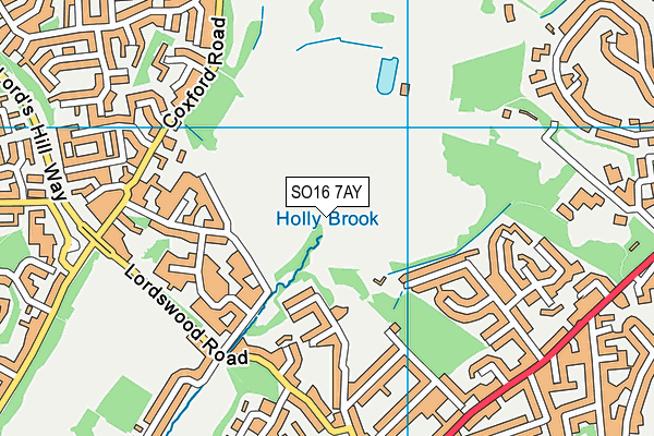 SO16 7AY map - OS VectorMap District (Ordnance Survey) SO16 7AY map - OS VectorMap District (Ordnance Survey)
