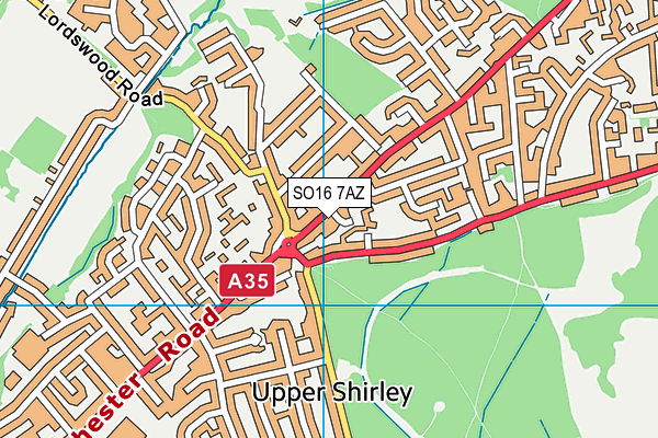 SO16 7AZ map - OS VectorMap District (Ordnance Survey) SO16 7AZ map - OS VectorMap District (Ordnance Survey)