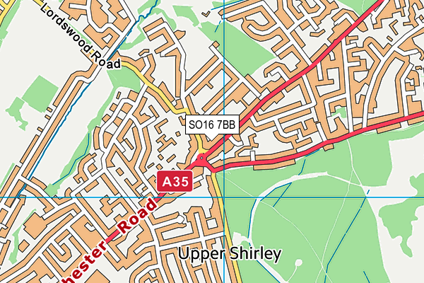 SO16 7BB map - OS VectorMap District (Ordnance Survey) SO16 7BB map - OS VectorMap District (Ordnance Survey)