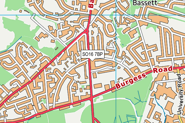 SO16 7BP map - OS VectorMap District (Ordnance Survey) SO16 7BP map - OS VectorMap District (Ordnance Survey)