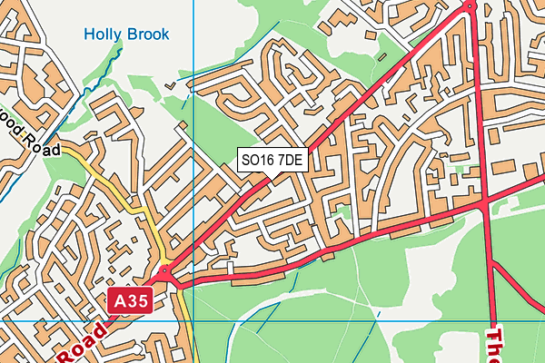 SO16 7DE map - OS VectorMap District (Ordnance Survey) SO16 7DE map - OS VectorMap District (Ordnance Survey)
