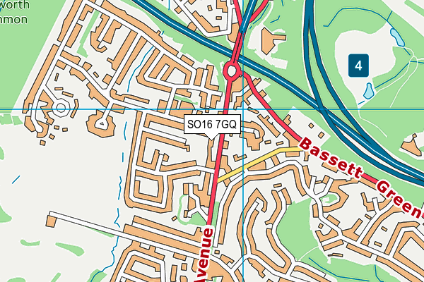 SO16 7GQ map - OS VectorMap District (Ordnance Survey) SO16 7GQ map - OS VectorMap District (Ordnance Survey)