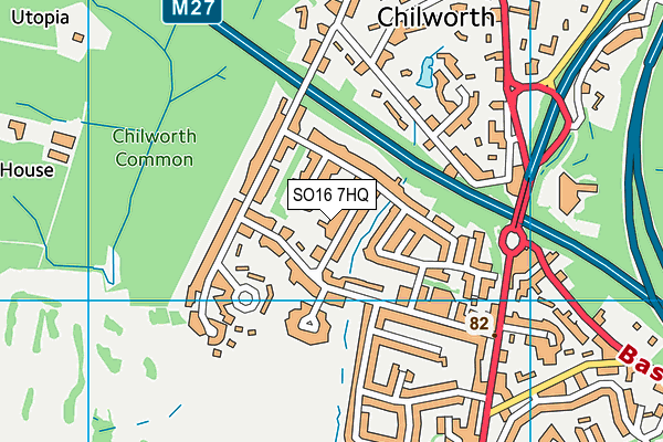 SO16 7HQ map - OS VectorMap District (Ordnance Survey)