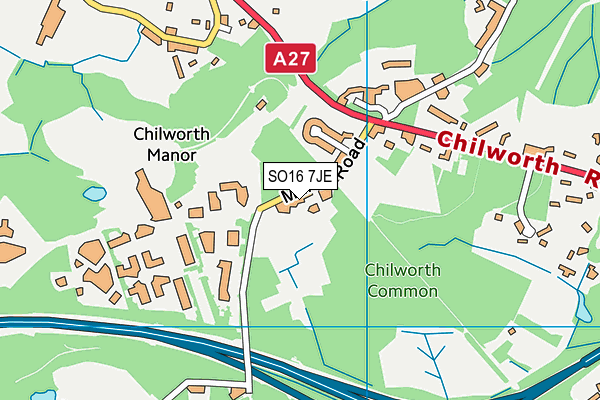 SO16 7JE map - OS VectorMap District (Ordnance Survey)