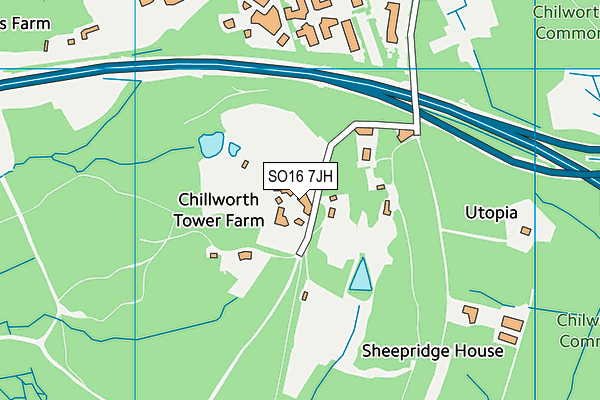 SO16 7JH map - OS VectorMap District (Ordnance Survey)