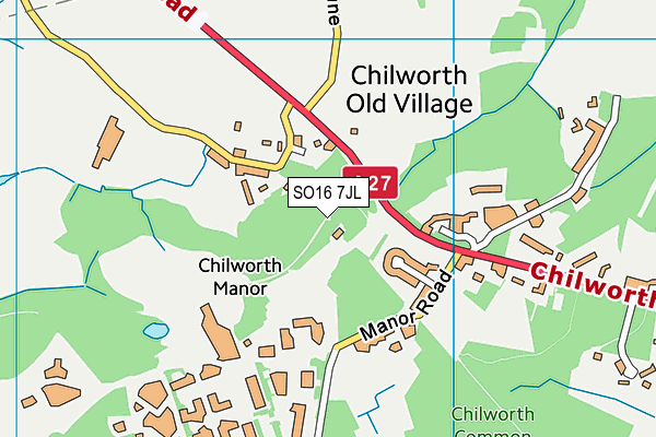 SO16 7JL map - OS VectorMap District (Ordnance Survey) SO16 7JL map - OS VectorMap District (Ordnance Survey)