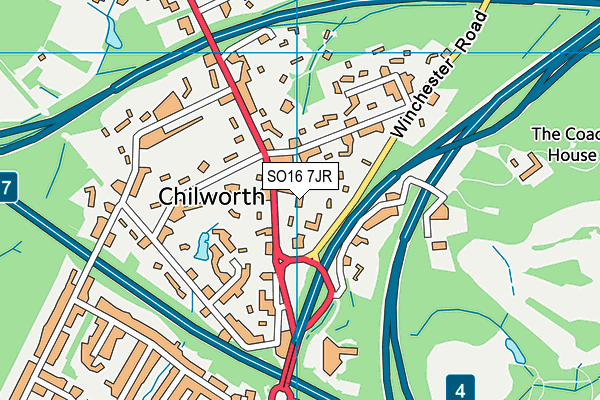 SO16 7JR map - OS VectorMap District (Ordnance Survey)
