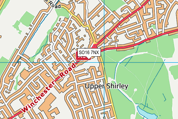 SO16 7NX map - OS VectorMap District (Ordnance Survey) SO16 7NX map - OS VectorMap District (Ordnance Survey)