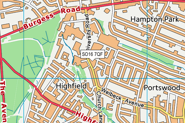 SO16 7QF map - OS VectorMap District (Ordnance Survey) SO16 7QF map - OS VectorMap District (Ordnance Survey)