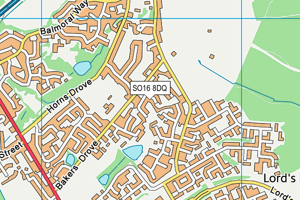 SO16 8DQ map - OS VectorMap District (Ordnance Survey) SO16 8DQ map - OS VectorMap District (Ordnance Survey)