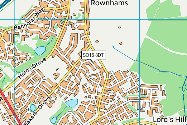 SO16 8DT map - OS VectorMap District (Ordnance Survey) SO16 8DT map - OS VectorMap District (Ordnance Survey)