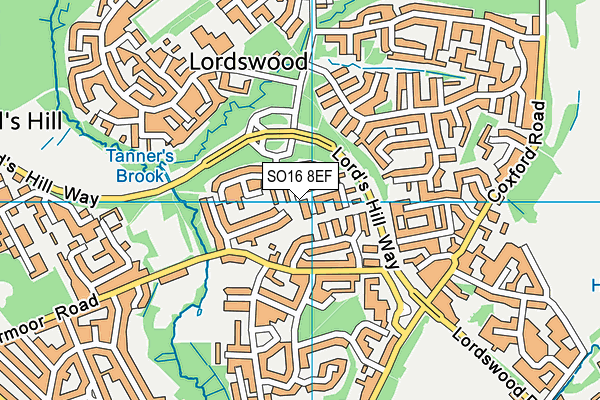 SO16 8EF map - OS VectorMap District (Ordnance Survey) SO16 8EF map - OS VectorMap District (Ordnance Survey)