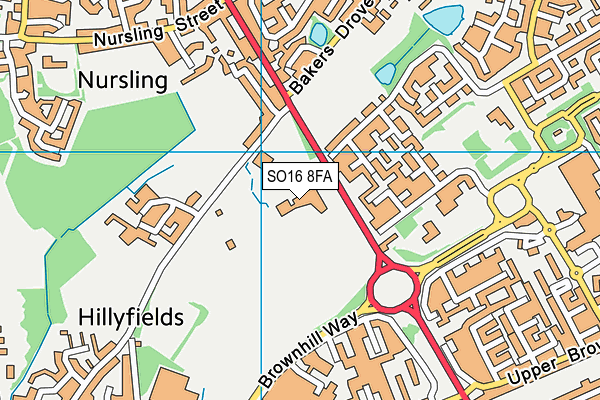 SO16 8FA map - OS VectorMap District (Ordnance Survey) SO16 8FA map - OS VectorMap District (Ordnance Survey)