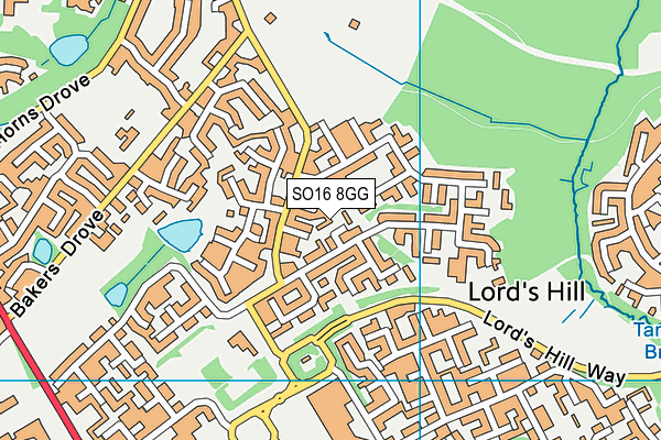 SO16 8GG map - OS VectorMap District (Ordnance Survey) SO16 8GG map - OS VectorMap District (Ordnance Survey)