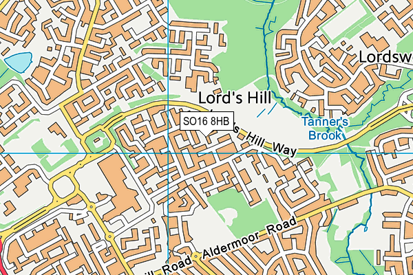 SO16 8HB map - OS VectorMap District (Ordnance Survey) SO16 8HB map - OS VectorMap District (Ordnance Survey)
