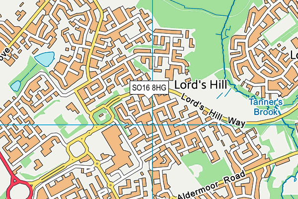 SO16 8HG map - OS VectorMap District (Ordnance Survey) SO16 8HG map - OS VectorMap District (Ordnance Survey)