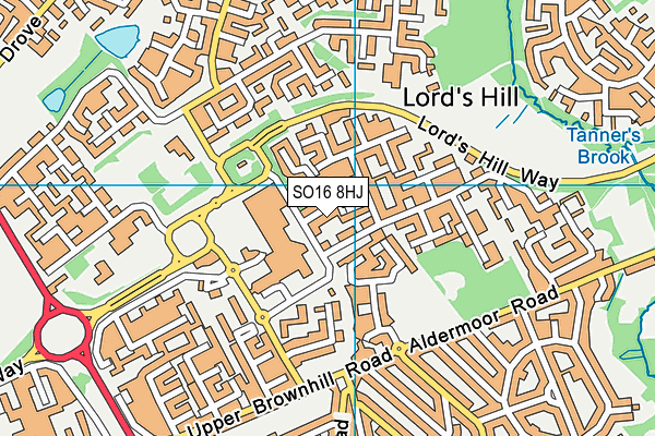 SO16 8HJ map - OS VectorMap District (Ordnance Survey) SO16 8HJ map - OS VectorMap District (Ordnance Survey)
