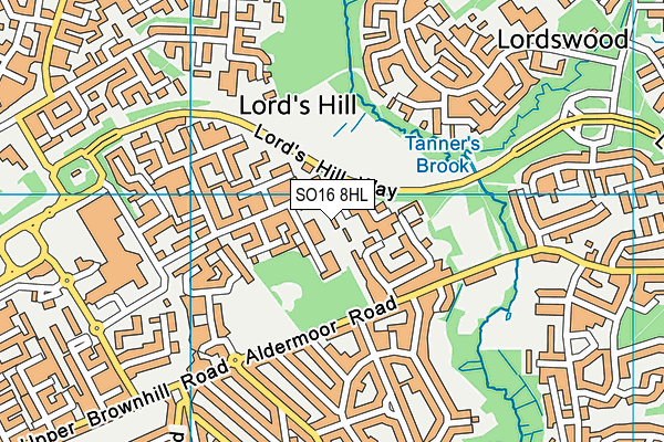SO16 8HL map - OS VectorMap District (Ordnance Survey) SO16 8HL map - OS VectorMap District (Ordnance Survey)