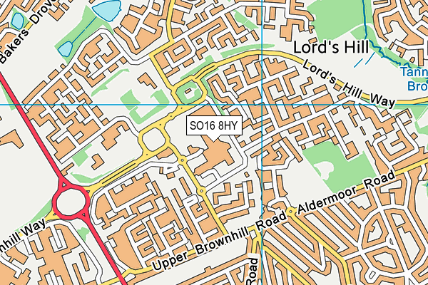 SO16 8HY map - OS VectorMap District (Ordnance Survey) SO16 8HY map - OS VectorMap District (Ordnance Survey)