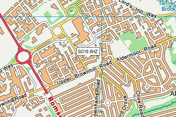 SO16 8HZ map - OS VectorMap District (Ordnance Survey) SO16 8HZ map - OS VectorMap District (Ordnance Survey)