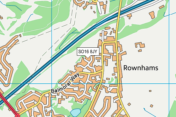 SO16 8JY map - OS VectorMap District (Ordnance Survey) SO16 8JY map - OS VectorMap District (Ordnance Survey)