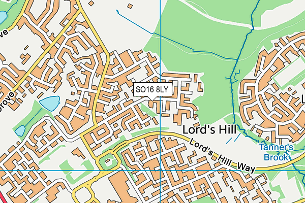 SO16 8LY map - OS VectorMap District (Ordnance Survey) SO16 8LY map - OS VectorMap District (Ordnance Survey)