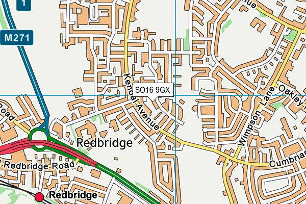 SO16 9GX map - OS VectorMap District (Ordnance Survey) SO16 9GX map - OS VectorMap District (Ordnance Survey)