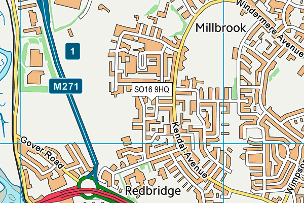 SO16 9HQ map - OS VectorMap District (Ordnance Survey) SO16 9HQ map - OS VectorMap District (Ordnance Survey)