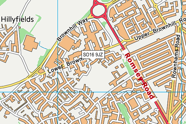 SO16 9JZ map - OS VectorMap District (Ordnance Survey) SO16 9JZ map - OS VectorMap District (Ordnance Survey)