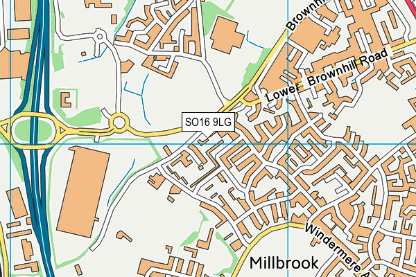 SO16 9LG map - OS VectorMap District (Ordnance Survey) SO16 9LG map - OS VectorMap District (Ordnance Survey)