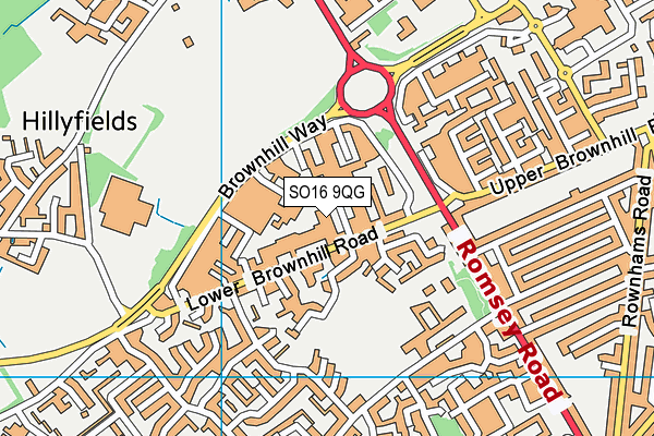 SO16 9QG map - OS VectorMap District (Ordnance Survey) SO16 9QG map - OS VectorMap District (Ordnance Survey)