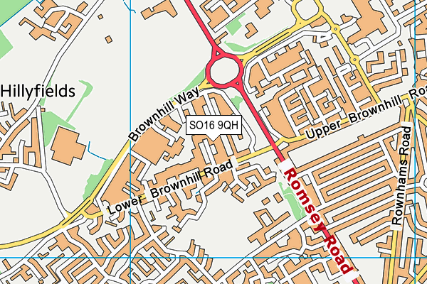 SO16 9QH map - OS VectorMap District (Ordnance Survey) SO16 9QH map - OS VectorMap District (Ordnance Survey)