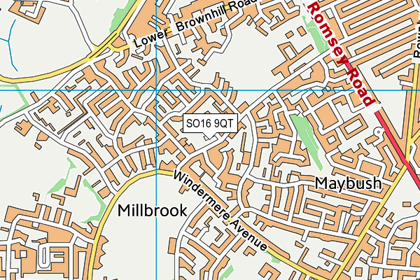 SO16 9QT map - OS VectorMap District (Ordnance Survey) SO16 9QT map - OS VectorMap District (Ordnance Survey)