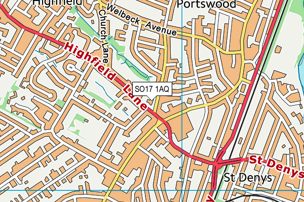 SO17 1AQ map - OS VectorMap District (Ordnance Survey) SO17 1AQ map - OS VectorMap District (Ordnance Survey)