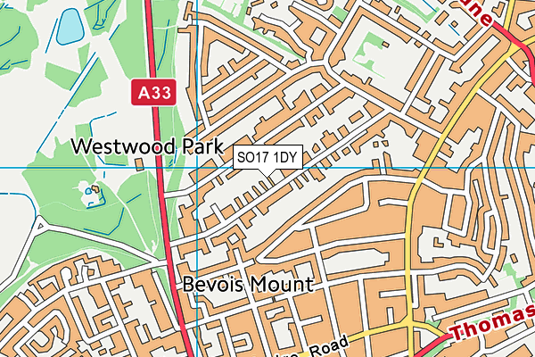 SO17 1DY map - OS VectorMap District (Ordnance Survey) SO17 1DY map - OS VectorMap District (Ordnance Survey)