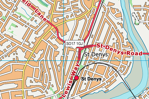SO17 1GJ map - OS VectorMap District (Ordnance Survey) SO17 1GJ map - OS VectorMap District (Ordnance Survey)
