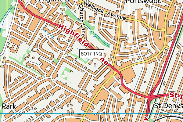 SO17 1NQ map - OS VectorMap District (Ordnance Survey) SO17 1NQ map - OS VectorMap District (Ordnance Survey)