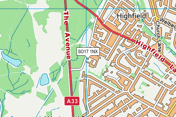 SO17 1NX map - OS VectorMap District (Ordnance Survey) SO17 1NX map - OS VectorMap District (Ordnance Survey)
