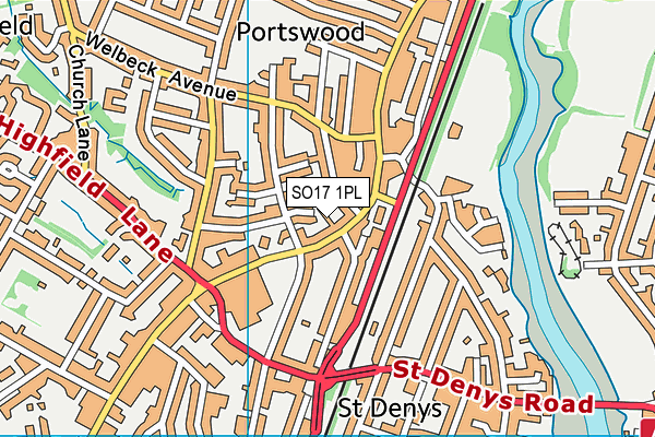 SO17 1PL map - OS VectorMap District (Ordnance Survey) SO17 1PL map - OS VectorMap District (Ordnance Survey)