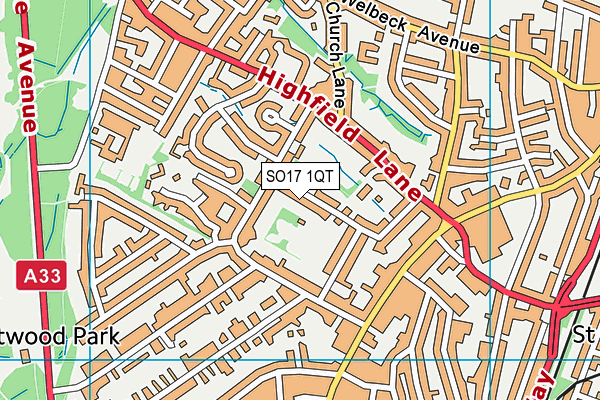 SO17 1QT map - OS VectorMap District (Ordnance Survey) SO17 1QT map - OS VectorMap District (Ordnance Survey)