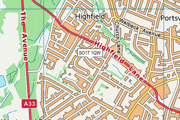 SO17 1QW map - OS VectorMap District (Ordnance Survey) SO17 1QW map - OS VectorMap District (Ordnance Survey)