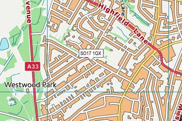 SO17 1QX map - OS VectorMap District (Ordnance Survey) SO17 1QX map - OS VectorMap District (Ordnance Survey)