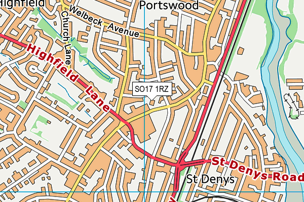 SO17 1RZ map - OS VectorMap District (Ordnance Survey) SO17 1RZ map - OS VectorMap District (Ordnance Survey)