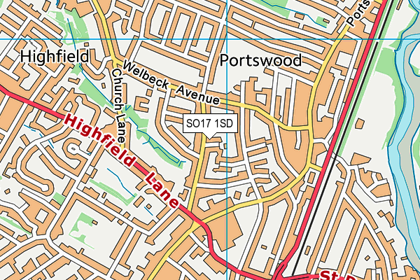 SO17 1SD map - OS VectorMap District (Ordnance Survey) SO17 1SD map - OS VectorMap District (Ordnance Survey)