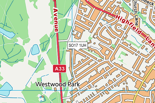 SO17 1UH map - OS VectorMap District (Ordnance Survey) SO17 1UH map - OS VectorMap District (Ordnance Survey)